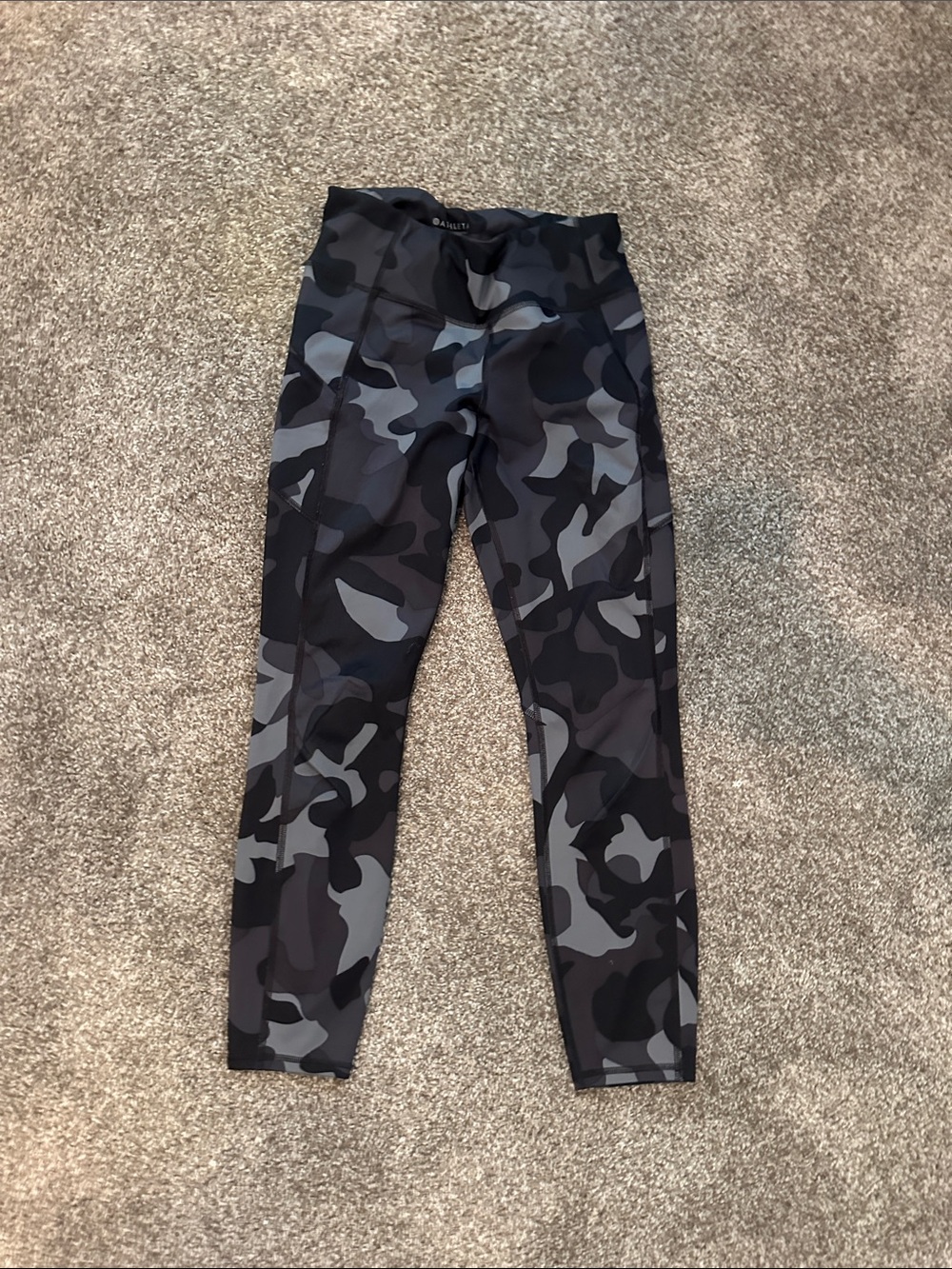 Athleta Black and Gray Camo Kids Leggings